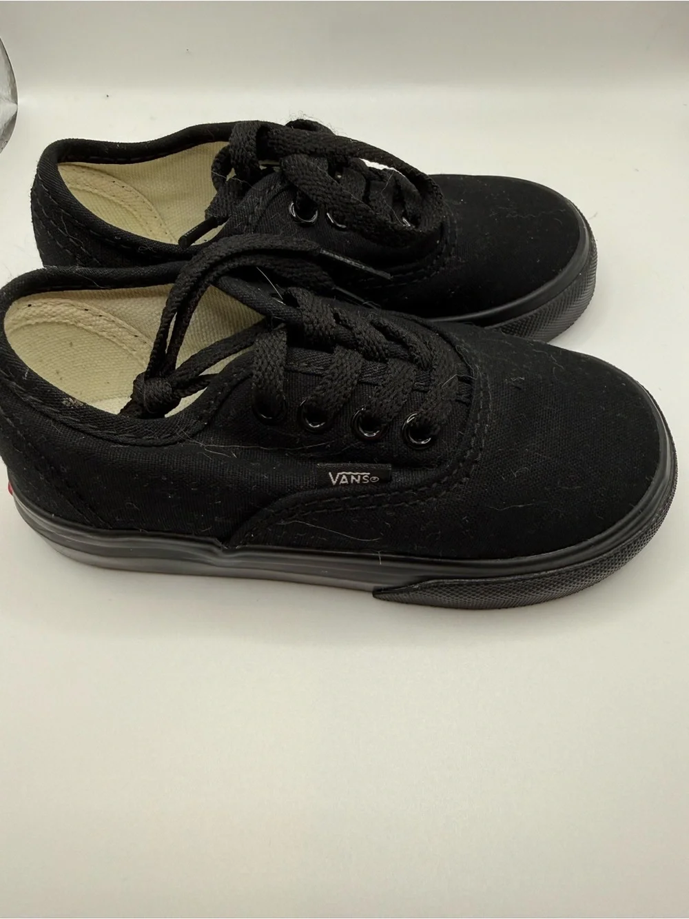 Vans Kids Black Canvas Low-Top Sneakers